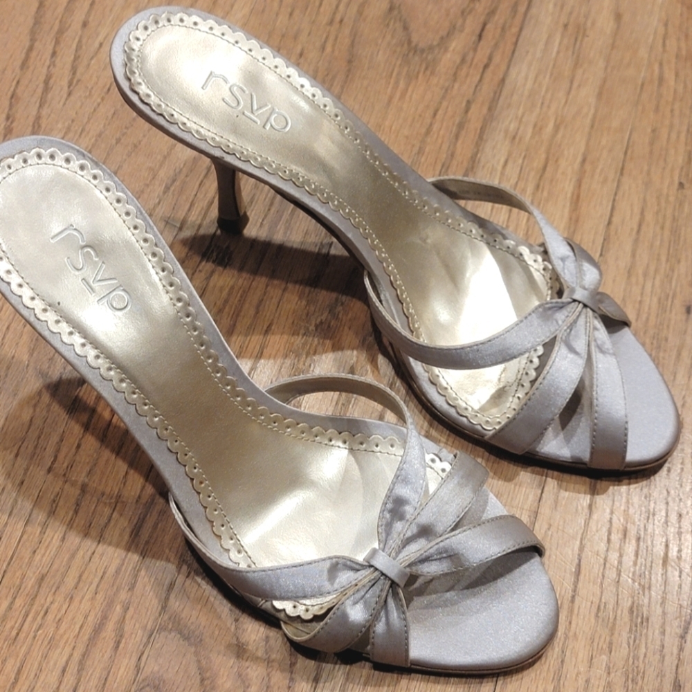 Ladies Silver Sandal Mule Evening Wedding RSVP